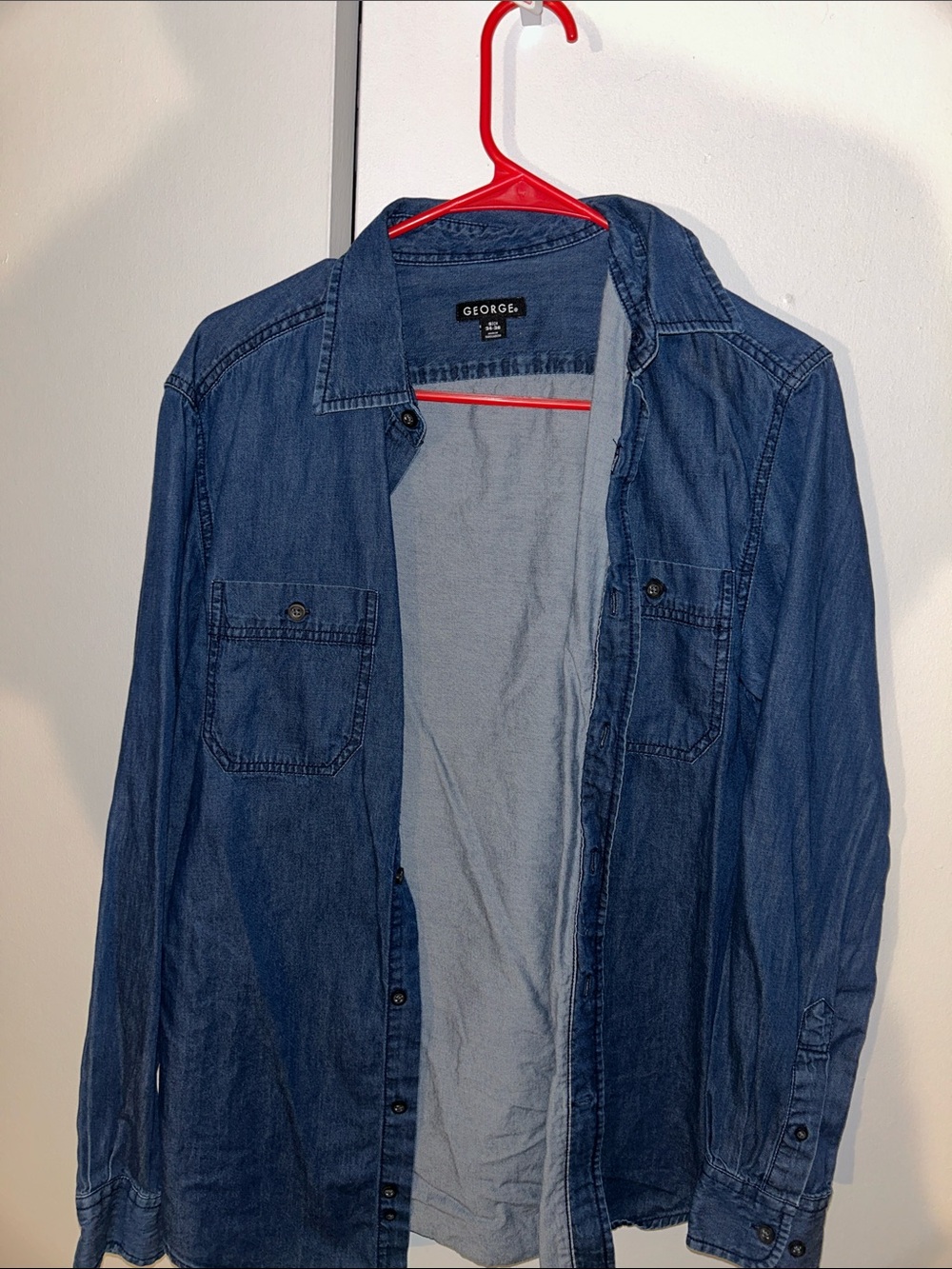 George Men's Indigo Blue Lightweight Denim Shirt Jacket